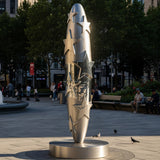 PREMIER Stainless Steel Sculpture with Floating Star Design for Public Squares, Commercial Plazas, and Cultural Art Projects PSSS-158-Stainless Steel Sculpture-PREMIER SCULPTURE