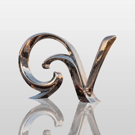 PREMIER Stainless Steel Sculpture with GV Good Vibe Design for Waterfronts, Seaside Plazas and Public Parks PSSS-288-Stainless Steel Sculpture-PREMIER SCULPTURE