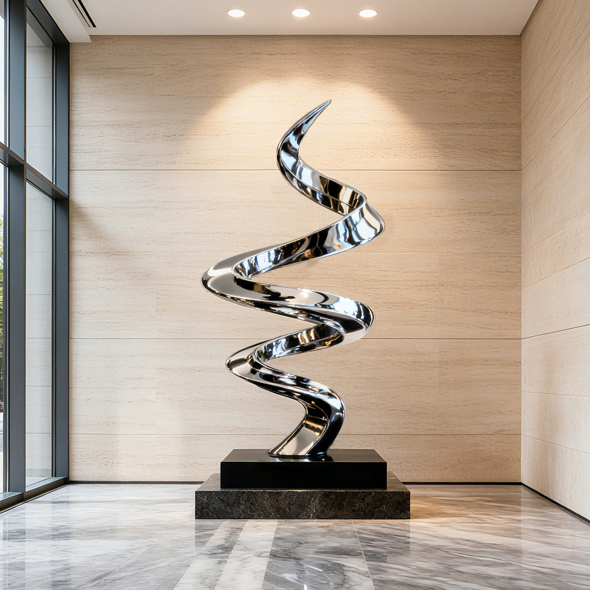 PREMIER Stainless Steel Sculpture with Modern Abstract Design for Luxury Interiors and Outdoor Spaces PSSS-144-Stainless Steel Sculpture-PREMIER SCULPTURE