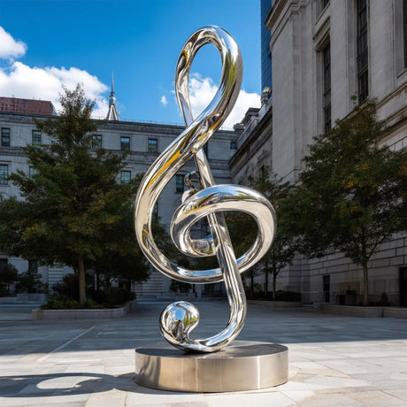 PREMIER Stainless Steel Sculpture with Modern Musical Design for Public Parks, Musical Schools or Hotels PSSS-257-Stainless Steel Sculpture-PREMIER SCULPTURE
