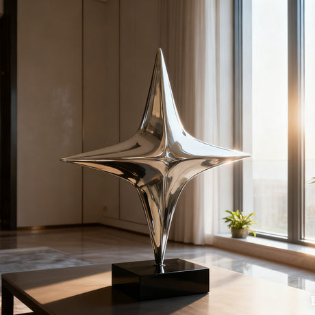 PREMIER Stainless Steel Sculpture with Polished Star Design for Modern Luxury Homes and Art Spaces PSSS-141-Stainless Steel Sculpture-PREMIER SCULPTURE