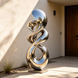 PREMIER Stainless Steel Sculpture with Swirling Loop Design for Home Entry, Poolside or Public Plaza PSSS-320-Stainless Steel Sculpture-PREMIER SCULPTURE