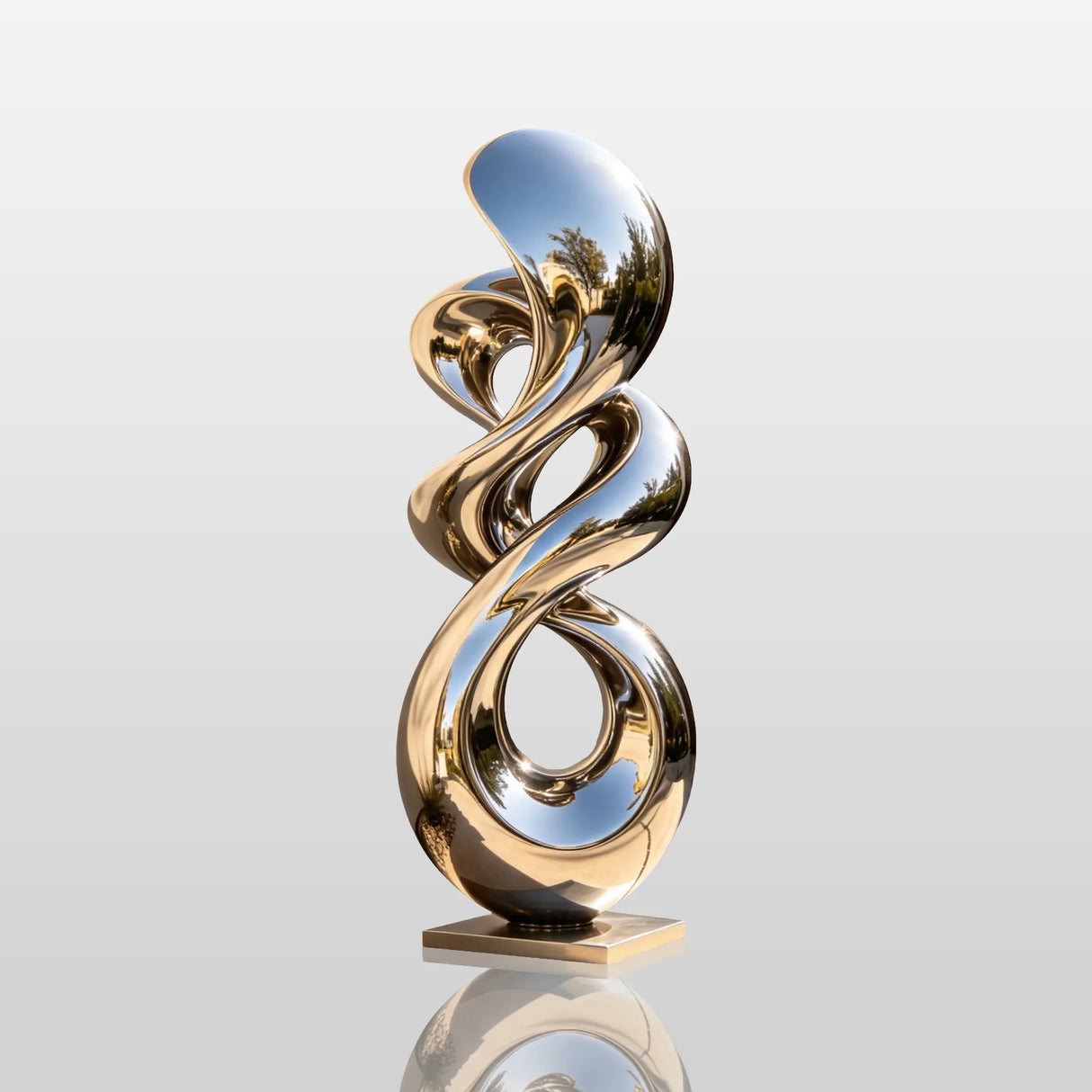 PREMIER Stainless Steel Sculpture with Swirling Loop Design for Home Entry, Poolside or Public Plaza PSSS-320-Stainless Steel Sculpture-PREMIER SCULPTURE