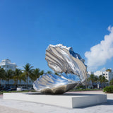 PREMIER Stainless Steel Shell Sculpture with Flowing Curves for Coastal Outdoor Spaces PSSS-203-Stainless Steel Sculpture-PREMIER SCULPTURE
