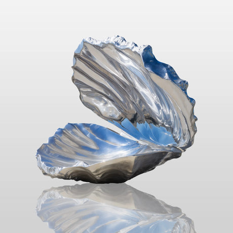 PREMIER Stainless Steel Shell Sculpture with Flowing Curves for Coastal Outdoor Spaces PSSS-203-Stainless Steel Sculpture-PREMIER SCULPTURE