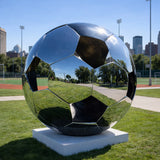 PREMIER Stainless Steel Soccer Ball Sculpture with Hollow Design for Sports Fields and Outdoor Public Spaces PSSS-202-Stainless Steel Sculpture-PREMIER SCULPTURE
