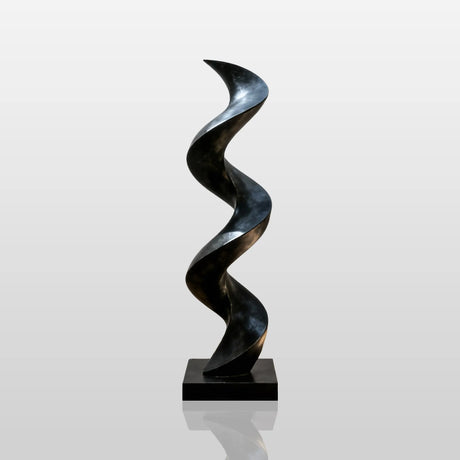 PREMIER Stainless Steel Spiral Sculpture with Flowing Curved Form for Entryway and Garden Landscapes PSSS-163-Stainless Steel Sculpture-PREMIER SCULPTURE