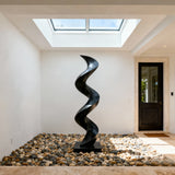 PREMIER Stainless Steel Spiral Sculpture with Flowing Curved Form for Entryway and Garden Landscapes PSSS-163-Stainless Steel Sculpture-PREMIER SCULPTURE