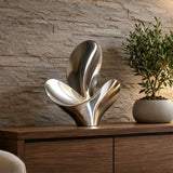 PREMIER Stainless Steel Table Top Petal Sculpture for Console Table, Living Room or Office PSSS-344-Stainless Steel Sculpture-PREMIER SCULPTURE