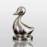 PREMIER Metal Tabletop Duck Sculpture for Living Room, Console Table or Vanity PSSS-341-Stainless Steel Sculpture-PREMIER SCULPTURE