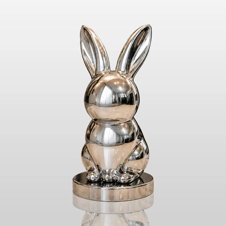 PREMIER Stainless Steel Table Top Sculpture with Cute Rabbit Design for Entry Console, Vanity or Window Sill PSSS-305-Stainless Steel Sculpture-PREMIER SCULPTURE