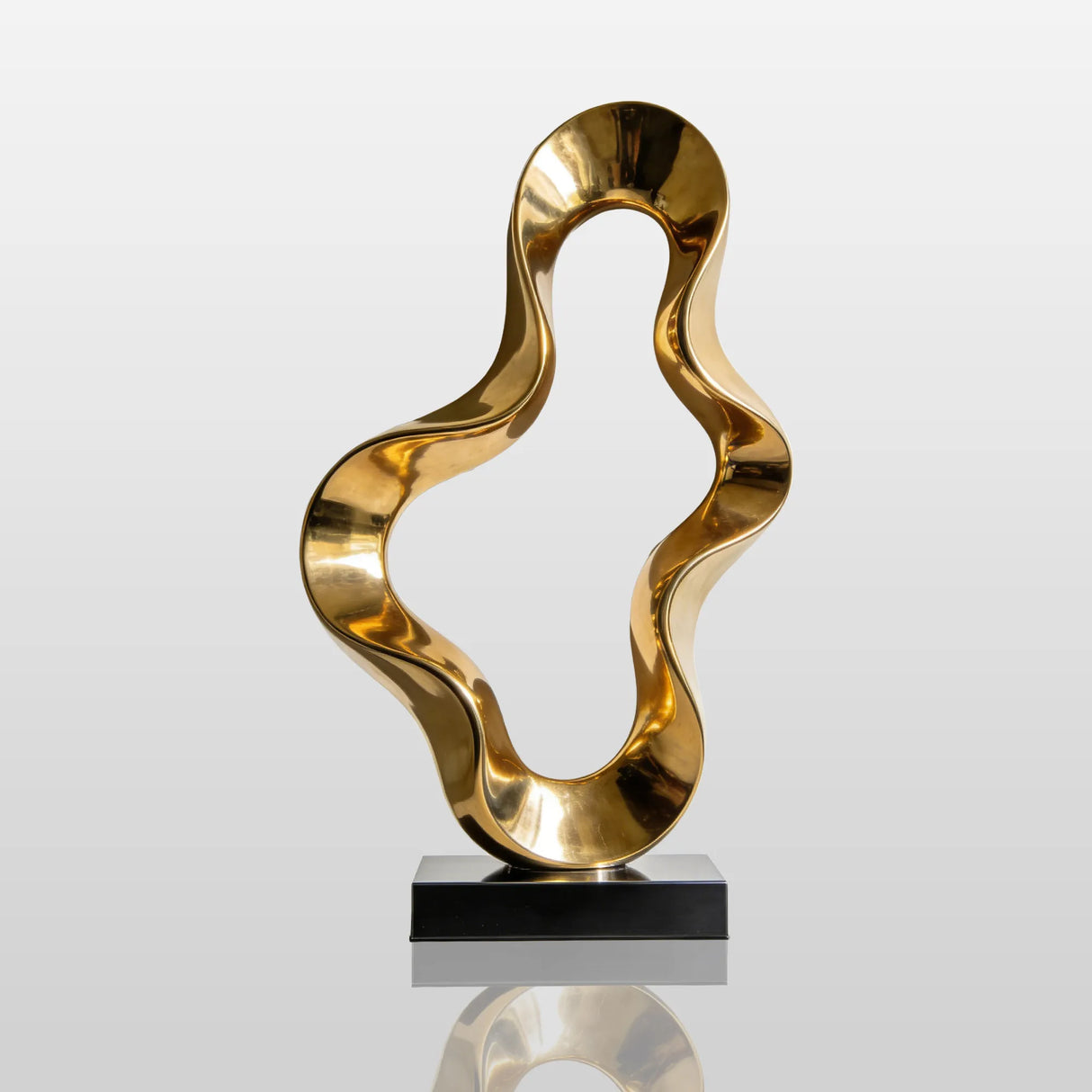 PREMIER Stainless Steel Table Top Sculpture with Gold Mirror Polished Abstract Design for Modern Interior Spaces PSSS-199-Stainless Steel Sculpture-PREMIER SCULPTURE