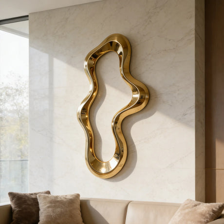 PREMIER Stainless Steel Wall Sculpture with Abstract Flowing Form for Modern Interior Decor PSSS-198-Stainless Steel Sculpture-PREMIER SCULPTURE