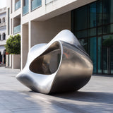 PREMIER Stainless Steel Abstract Sculpture in Fluid Form for Contemporary Outdoor and Indoor Spaces PSSS-159-Stainless Steel Sculpture-PREMIER SCULPTURE