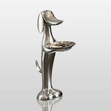 PREMIER Standing Dog Sculpture with Tray in Stainless Steel for Entryway, Hallway or Art Gallery PSSS-339-Stainless Steel Sculpture-PREMIER SCULPTURE