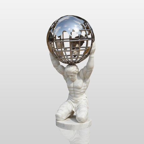 PREMIER Strong Atlas Marble Sculpture with Lifelike Design Perfect for Outdoor Gardens, Plazas or Beside the Fountain PSM-097-Marble sculpture-PREMIER SCULPTURE