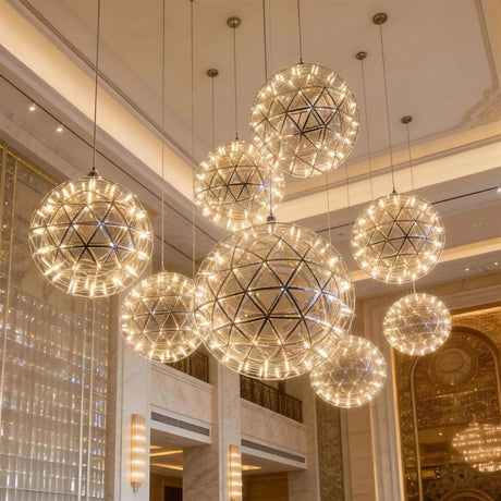 PREMIER Suspended Ball Sculpture in Stainless Steel for Hotel Lobbies, Luxury Shopping Malls and Commercial Spaces PSSS-270-Stainless Steel Sculpture-PREMIER SCULPTURE