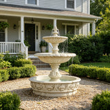 PREMIER Three Tier Marble Fountain for Front Yard, Garden, Lake Shore and Urban Plaza PSFM-019-Marble sculpture-PREMIER SCULPTURE