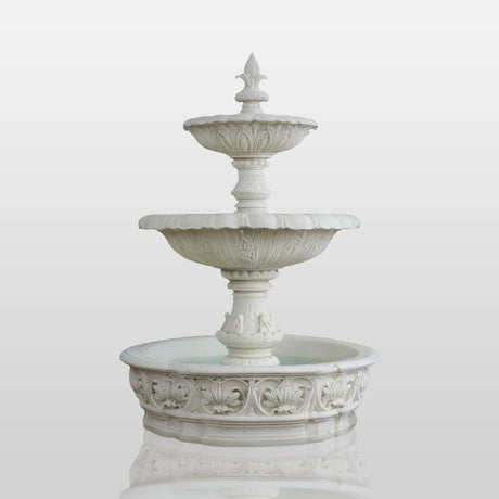 PREMIER Three Tier Marble Fountain for Front Yard, Garden, Lake Shore and Urban Plaza PSFM-019-Marble sculpture-PREMIER SCULPTURE