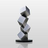 PREMIER Twisted Cube Sculpture in Brushed Stainless Steel for Corporate Plazas, Building Entrances or Luxury Exteriors PSSS-275-Stainless Steel Sculpture-PREMIER SCULPTURE