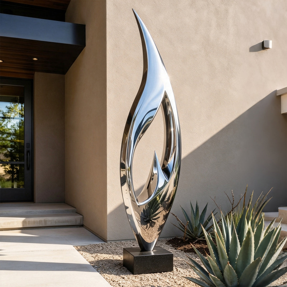 PREMIER Vertical Polished Metal Sculpture for Garden, Hotel Entrance or urban plaza PSSS-349-Stainless Steel Sculpture-PREMIER SCULPTURE