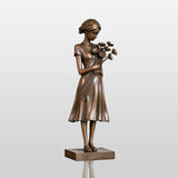 PREMIER Vintage Bronze Sculpture of Flower Girl for Villa Entrance, Courtyard or Cultural Plaza PSB-292-Bronze Sculpture-PREMIER SCULPTURE
