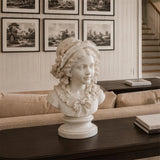 PREMIER Vintage Marble Girl Bust Statue for Living Room, Entry Table, Sunroom or Hallway PSM-191-Marble sculpture-PREMIER SCULPTURE