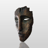 PREMIER Wall Bronze Sculpture with Cracked Human Face Design for Living Rooms, Art Galleries and Other Interiors PSB-153-Bronze Sculpture-PREMIER SCULPTURE