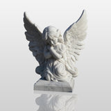 PREMIER White Marble Angel Sculpture with Classical Style Perfect for Gardens, Courtyards and Churches PSM-101-Marble sculpture-PREMIER SCULPTURE