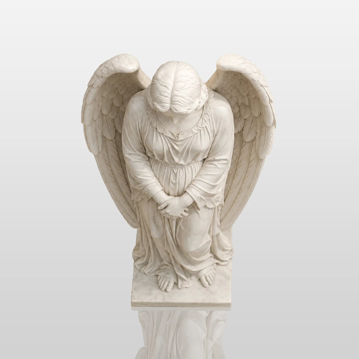 PREMIER White Marble Angel Statue for Entry Hall, Grand Foyer, Hotel Lobby or Church PSM-173-Marble sculpture-PREMIER SCULPTURE