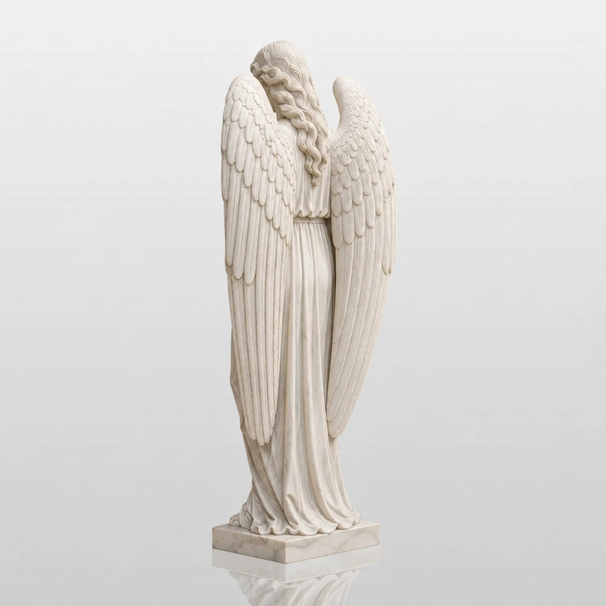 PREMIER White Marble Angel Statue for Entry Hall, Grand Foyer, Hotel Lobby or Church PSM-173-Marble sculpture-PREMIER SCULPTURE
