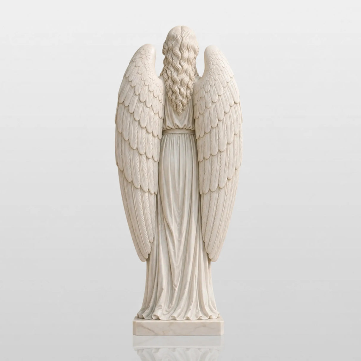 PREMIER White Marble Angel Statue for Entry Hall, Grand Foyer, Hotel Lobby or Church PSM-173-Marble sculpture-PREMIER SCULPTURE
