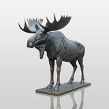 PREMIER Wildlife Bronze Sculpture with Standing Moose for Park Greenbelts, Gardens, Lawns and City Plazas PSB-192-Bronze Sculpture-PREMIER SCULPTURE