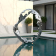 PREMIER Abstract Hollow Irregular Ring Stainless Steel Sculpture in Mirror Polished Modern Liquid Form for Garden Villa Landscape PSSS-246-Stainless Steel Sculpture-PREMIER SCULPTURE