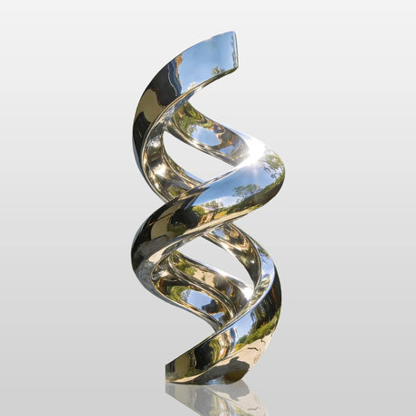 PREMIER Abstract Mirror Polished Spiral Stainless Steel Sculpture for Outdoor Garden Yard PSSS-241-Stainless Steel Sculpture-PREMIER SCULPTURE