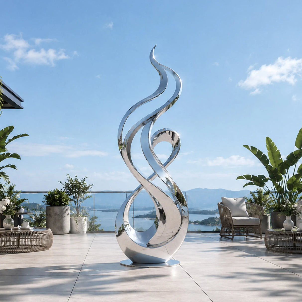 PREMIER Abstract Modern Sculpture in Stainless Steel for Plaza or Landscape Decor PSSS-274-Stainless Steel Sculpture-PREMIER SCULPTURE