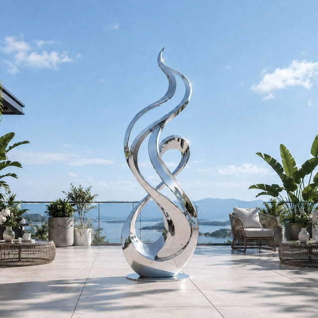 PREMIER Abstract Modern Sculpture in Stainless Steel for Plaza or Landscape Decor PSSS-274-Stainless Steel Sculpture-PREMIER SCULPTURE