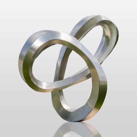PREMIER Abstract Polished Stainless Steel Loop Sculpture with Silver Metal Art for Outdoor Garden Decor PSSS-238-Stainless Steel Sculpture-PREMIER SCULPTURE