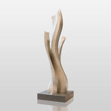 PREMIER Abstract Silver Flowing Flame Stainless Steel Sculpture Modern Metal Art PSSS-239-Stainless Steel Sculpture-PREMIER SCULPTURE
