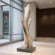 PREMIER Abstract Silver Flowing Flame Stainless Steel Sculpture Modern Metal Art PSSS-239-Stainless Steel Sculpture-PREMIER SCULPTURE