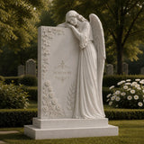 PREMIER Angel Marble Memorial Sculpture for Cemetery or Grave Decor PSM-134-Marble sculpture-PREMIER SCULPTURE