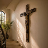 PREMIER Bronze Jesus Cross Wall Sculpture for Home, Church or Chapel Decor PSB-196-Bronze Sculpture-PREMIER SCULPTURE