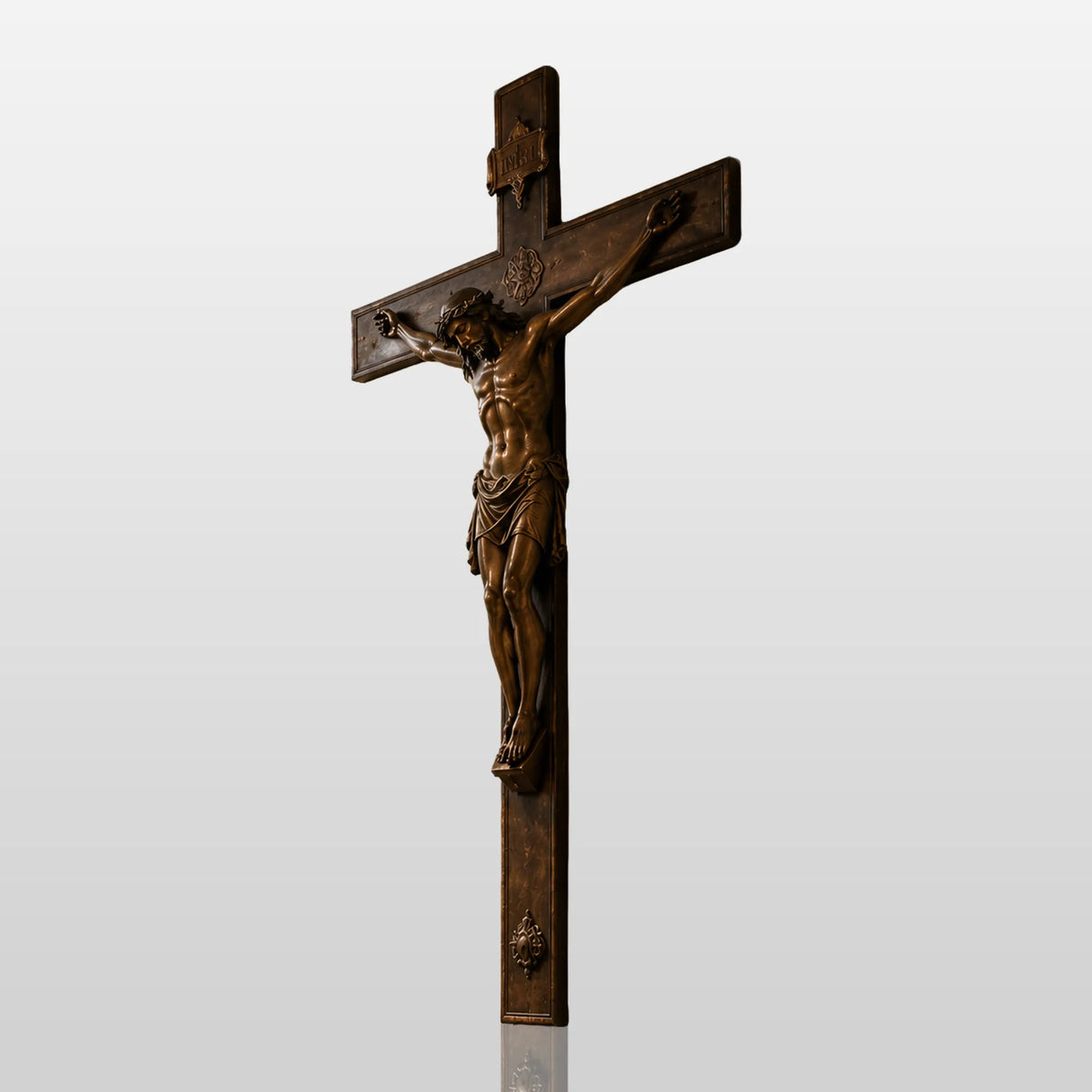 PREMIER Bronze Jesus Cross Wall Sculpture for Home, Church or Chapel Decor PSB-196-Bronze Sculpture-PREMIER SCULPTURE