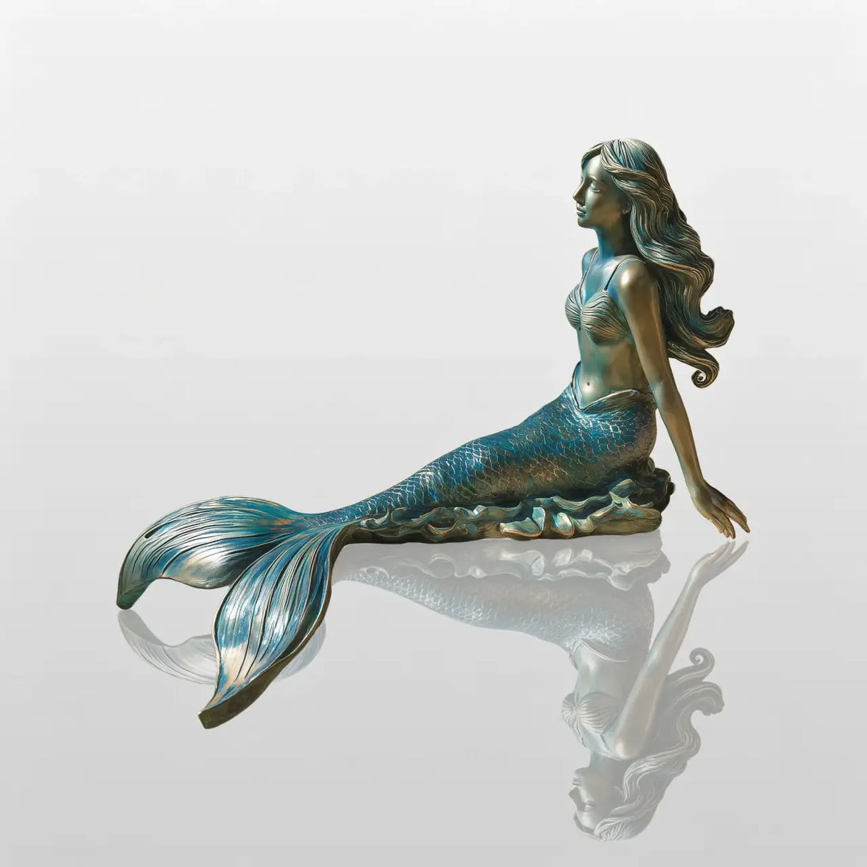 PREMIER Bronze Mermaid Sculpture for Patio or Pond Decor PSB-178-Bronze Sculpture-PREMIER SCULPTURE
