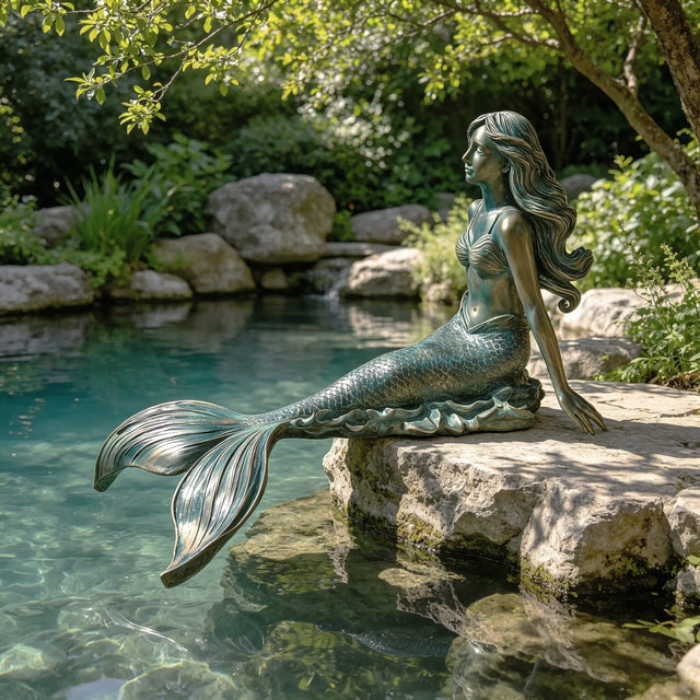 PREMIER Bronze Mermaid Sculpture for Patio or Pond Decor PSB-178-Bronze Sculpture-PREMIER SCULPTURE
