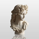 PREMIER Classical Floral Female Bust White Marble Sculpture Antique Style for Home Decor PSM-116-Marble sculpture-PREMIER SCULPTURE
