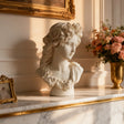 PREMIER Classical Floral Female Bust White Marble Sculpture Antique Style for Home Decor PSM-116-Marble sculpture-PREMIER SCULPTURE