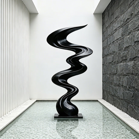 PREMIER Matte Black Stainless Steel Sculpture for modern villa or Lobby Decor PSSS-267-Stainless Steel Sculpture-PREMIER SCULPTURE