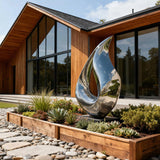 PREMIER Modern Abstract Flame Stainless Steel Sculpture Suitable for Outdoor Garden Decor PSSS-229-Stainless Steel Sculpture-PREMIER SCULPTURE