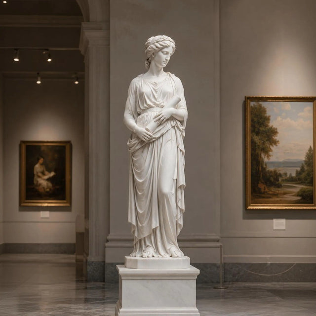 PREMIER Neoclassical Marble Female Sculpture for Luxury Home and Garden Decor PSM-136-Marble sculpture-PREMIER SCULPTURE